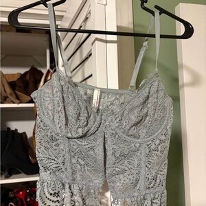 Anthropologie Lace Bustier Camisole in Light Gray
